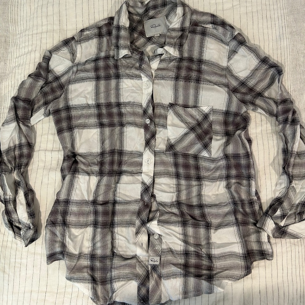 Rails black and white Flannel Shirt